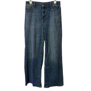 American Eagle Super High Rise Baggy Jeans Wide Leg Denim Stretch Size 8 Y2K